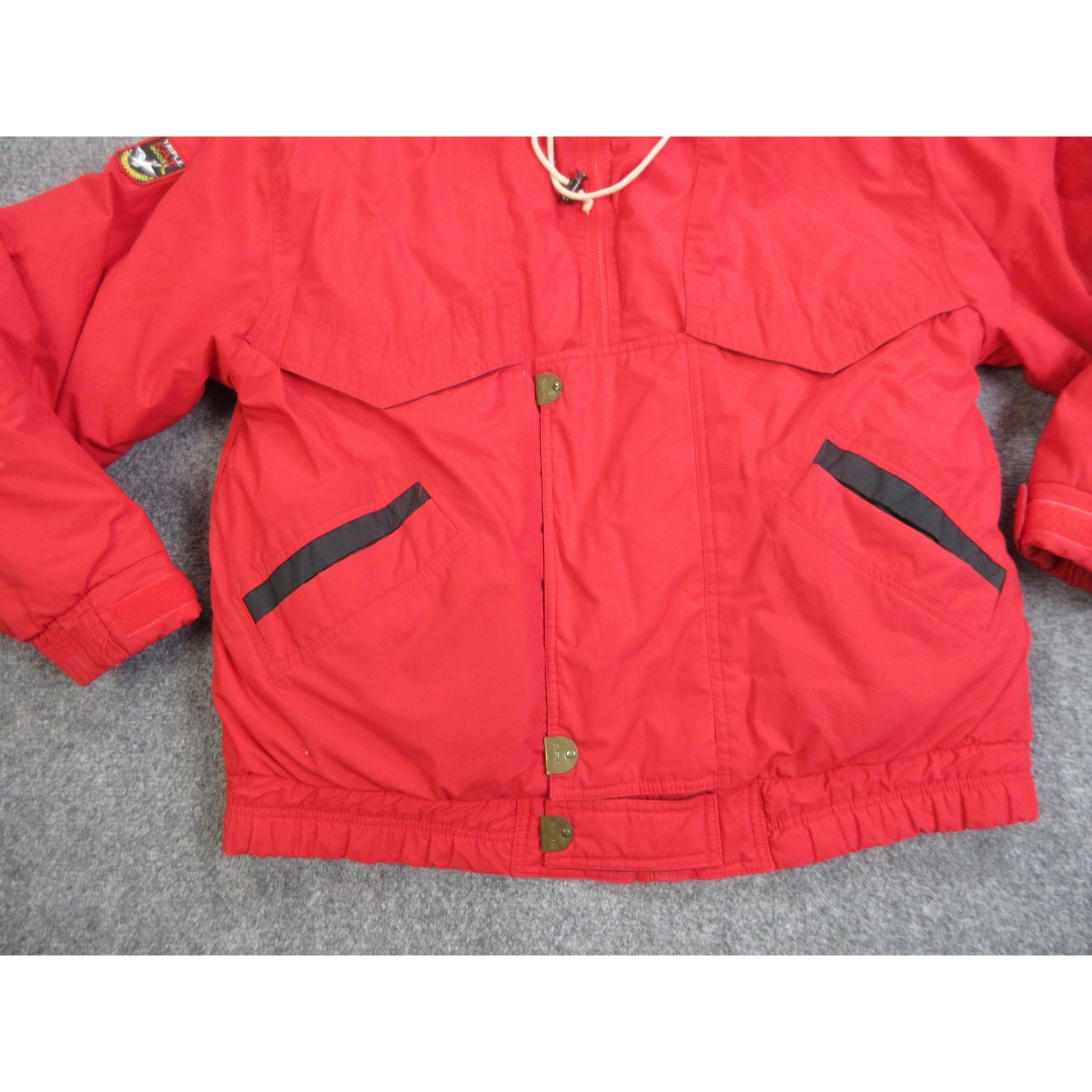 Vintage Triple F.A.T. Goose Jacket Mens Medium Red Down Puffer Bomber Hooded 90s — image 2 of 8